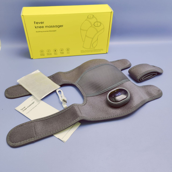 Физиотерапевтический электрический массажер для суставов с подогревом Fever knee massager D102 (колено, локоть, плечо, 3 режима работы)